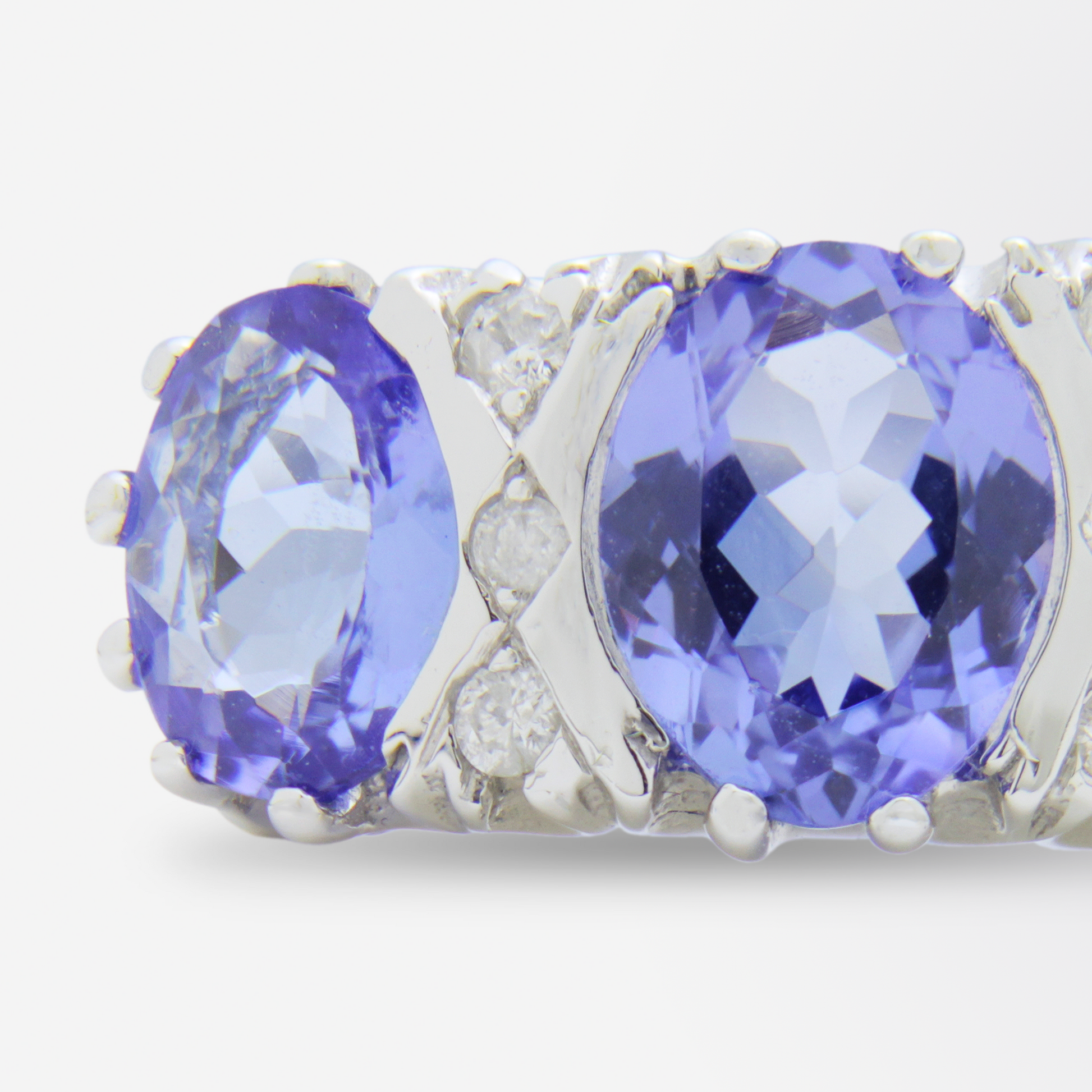 18kt White Gold, Tanzanite and Diamond Ring