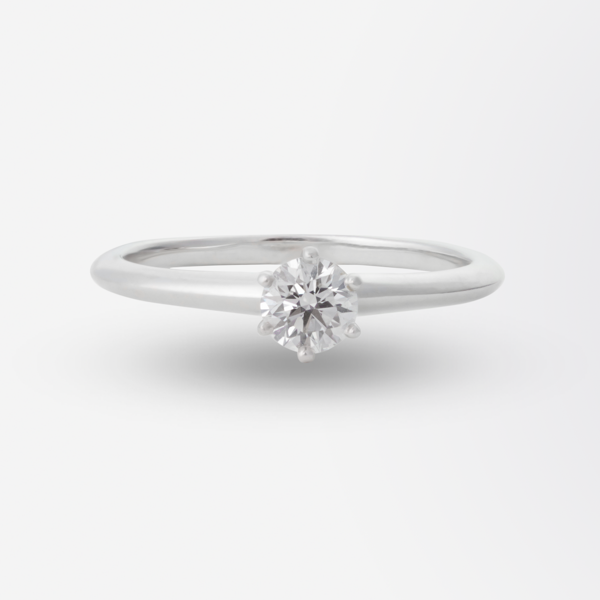 Platinum and Solitaire Diamond Ring by Tiffany and Company