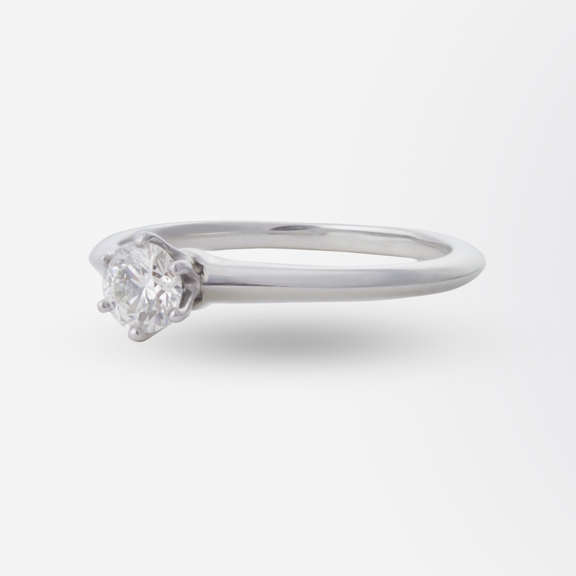 Platinum and Solitaire Diamond Ring by Tiffany and Company