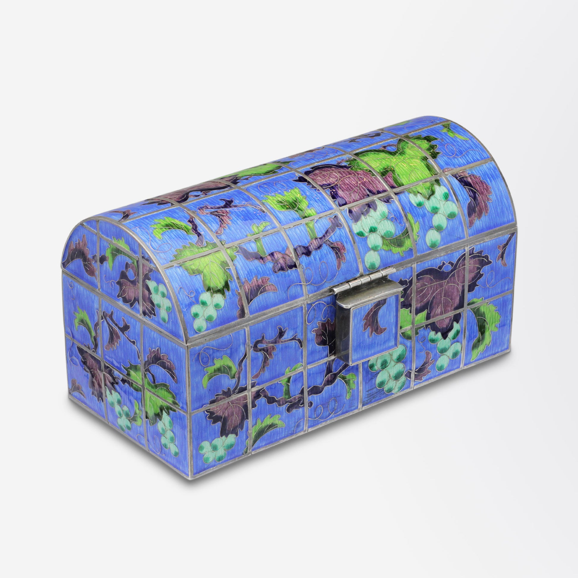 Coffre en argent pur coréen cloisonné