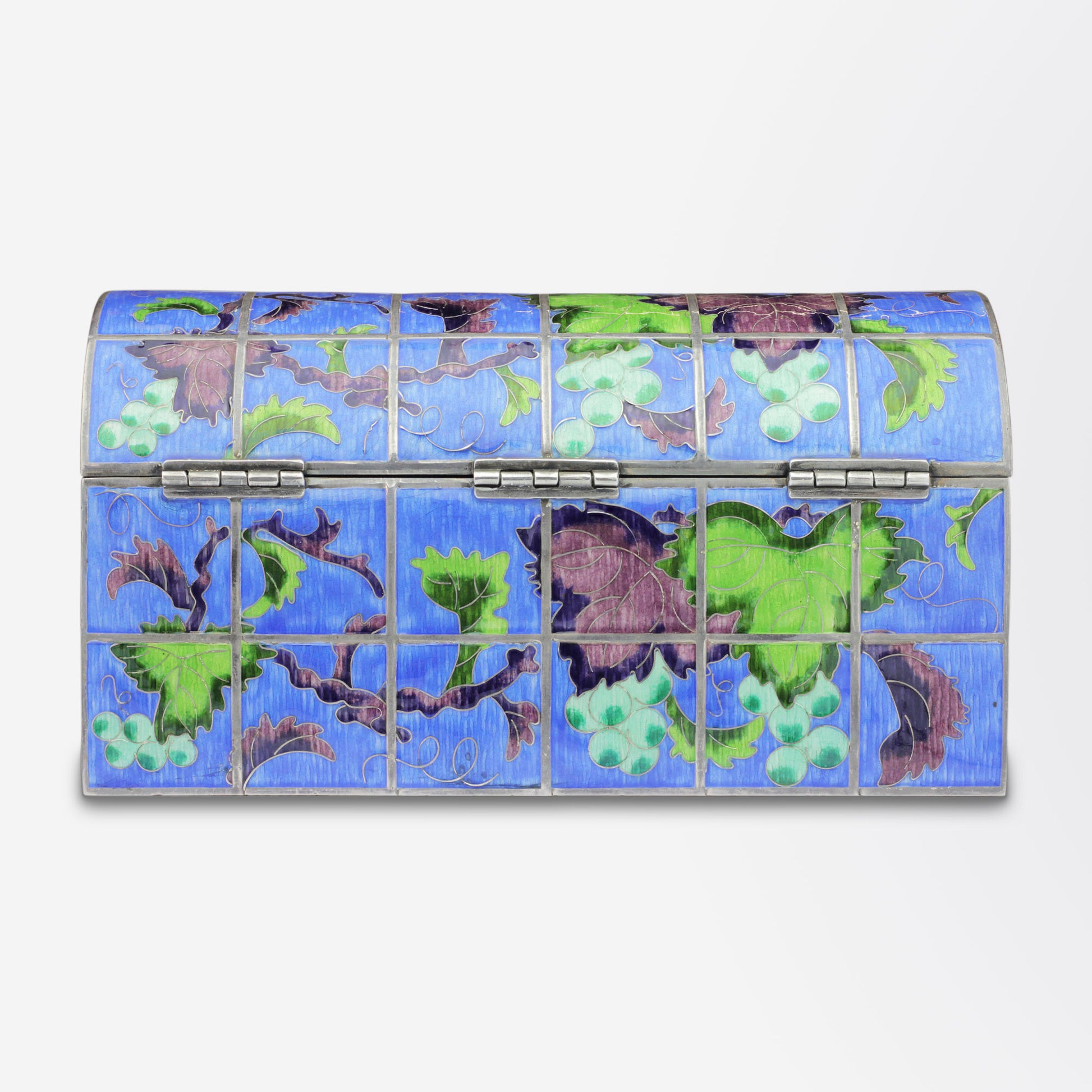 Coffre en argent pur coréen cloisonné