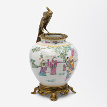 Load image into Gallery viewer, Chinese Tongzhi Porcelain Vase Decorated in Polychrome Enamels with Bronze Mounts
