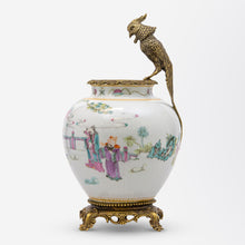 Load image into Gallery viewer, Chinese Tongzhi Porcelain Vase Decorated in Polychrome Enamels with Bronze Mounts