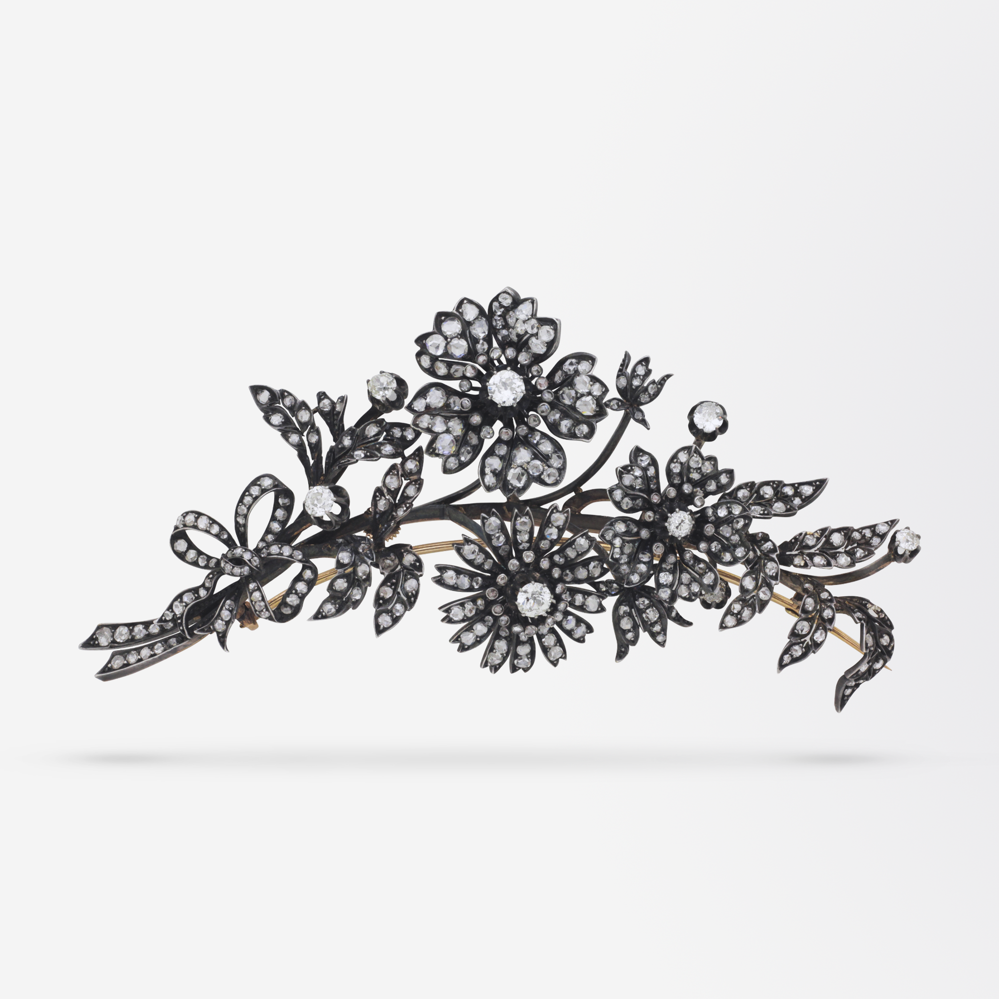 19th Century, 18kt Yellow Gold and Diamond ‘En Tremblant’ Brooch