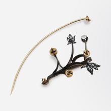 Load image into Gallery viewer, 19th Century, 18kt Yellow Gold and Diamond ‘En Tremblant’ Brooch