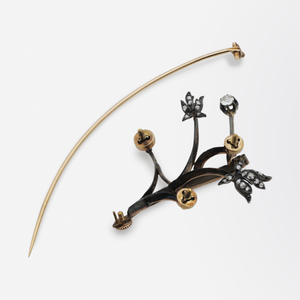 19th Century, 18kt Yellow Gold and Diamond ‘En Tremblant’ Brooch