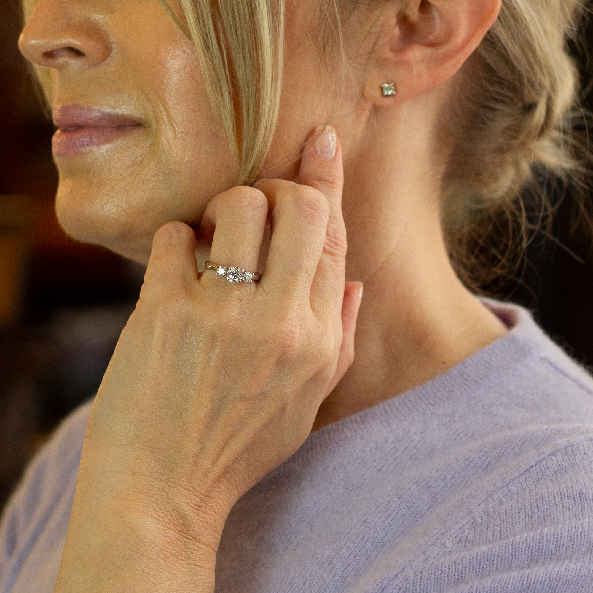 Bague Trinity en platine et diamants