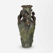 Load image into Gallery viewer, Art Nouveau Bronze Vase Depicting Dancing Maidens