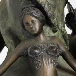Art Nouveau Bronze Vase Depicting Dancing Maidens
