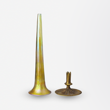 Load image into Gallery viewer, Tiffany Studios Glass and Bronze Trumpet Vase