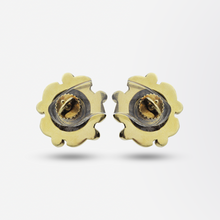 Load image into Gallery viewer, Pair of 18kt Gold, Agate, and Turquoise Stud Earrings