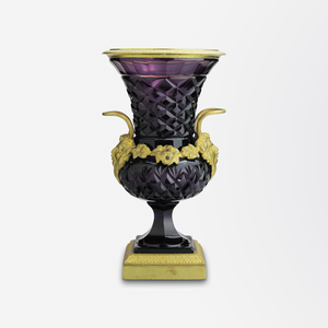 Austrian Amethyst Glass and Ormolu Mounted Urn