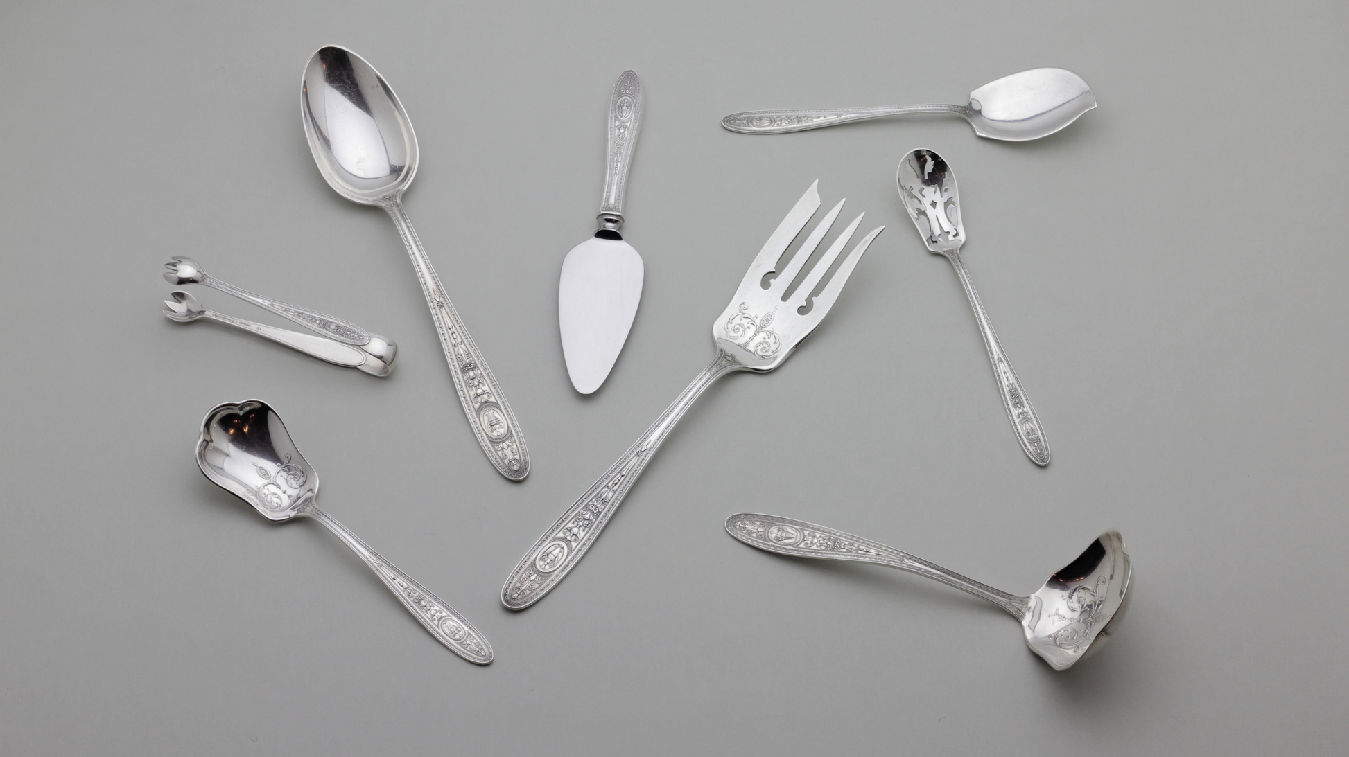 Sterling Silver Flatware Set by International Silver in the Wedgwood Pattern