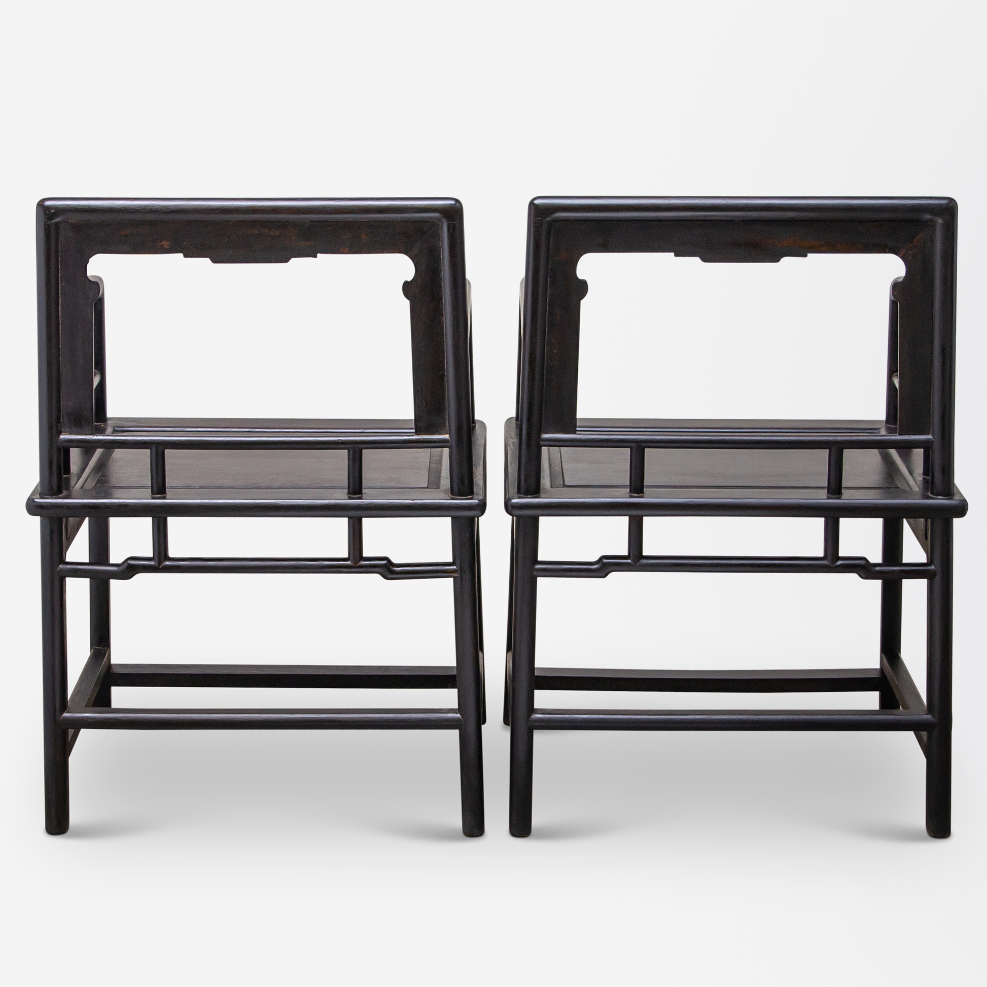 Paire de chaises roses en bois dur de zitan chinois