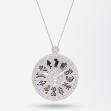 Load image into Gallery viewer, Unique 18kt White Gold Zodiac Pendant with Diamonds