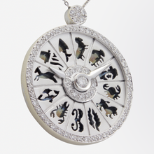 Load image into Gallery viewer, Unique 18kt White Gold Zodiac Pendant with Diamonds